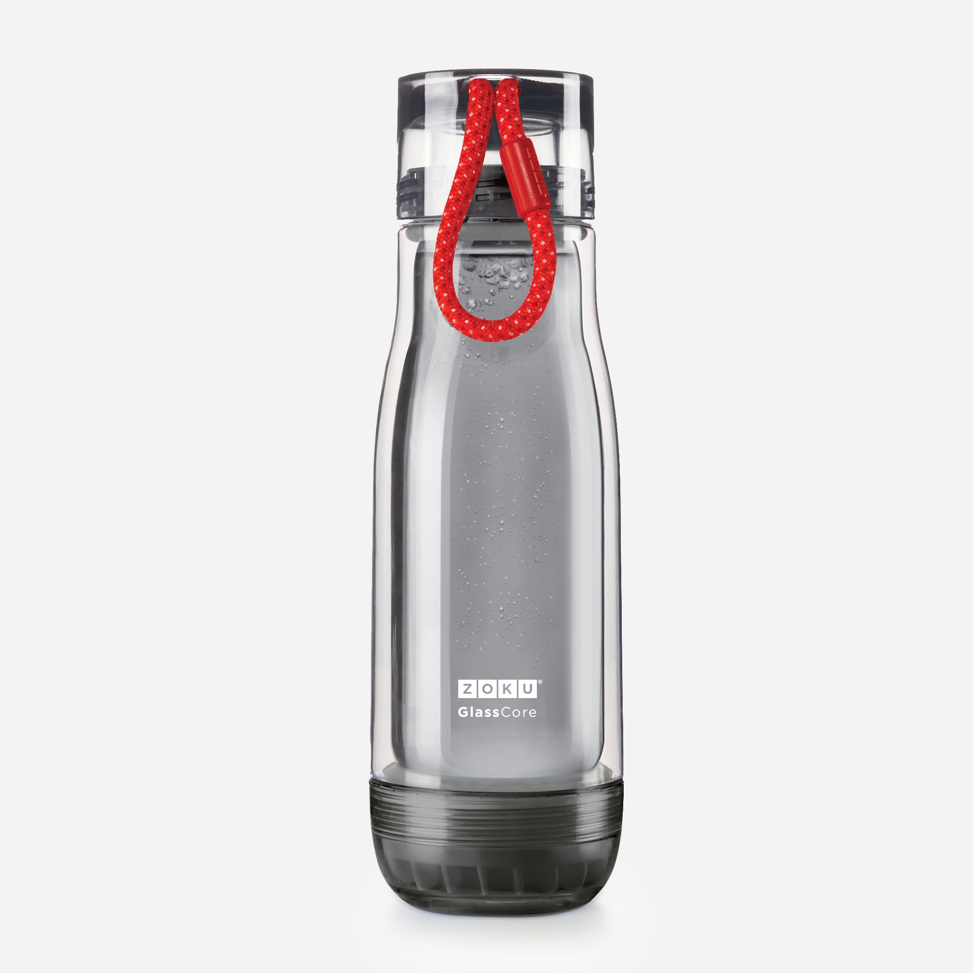 16oz Grey Glass Core Bottle - Red