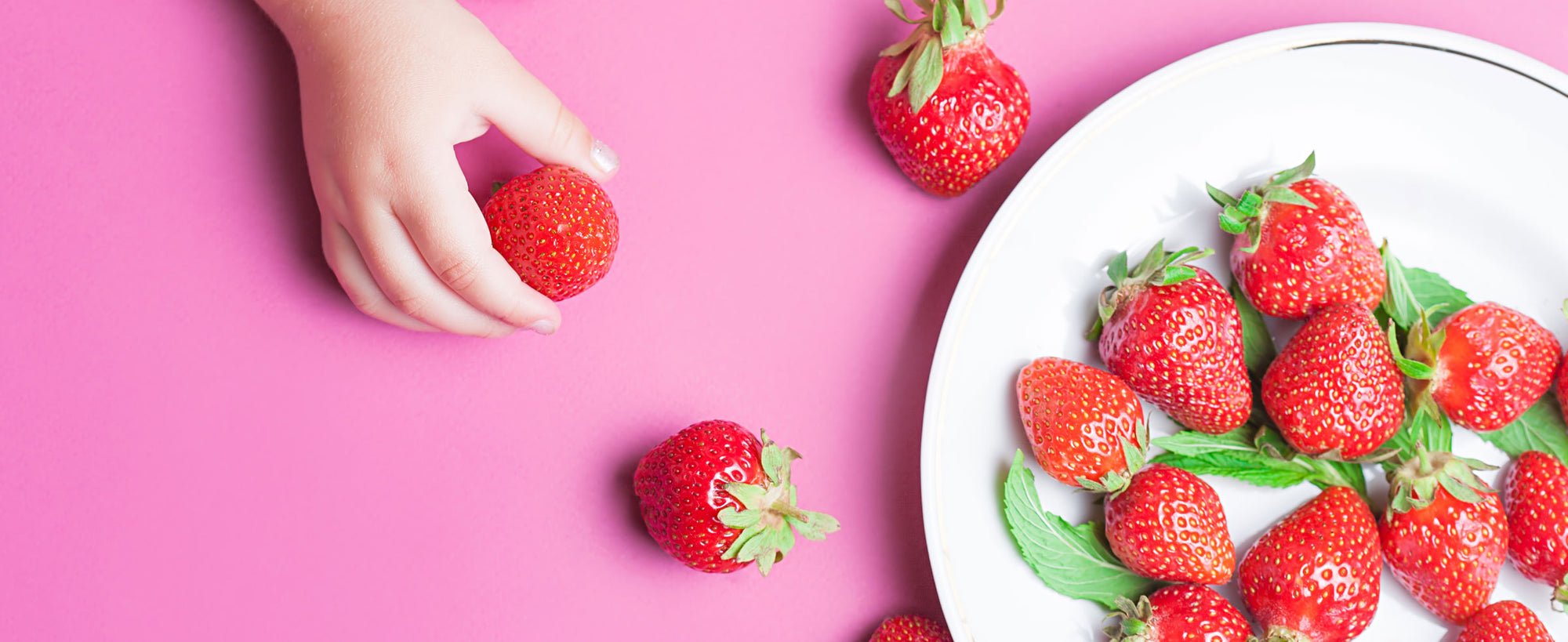 An image of the fresh strawberries used in ZOKU's Homemade Ice Cream recipe