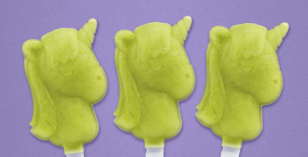 Green Smoothie Unicorn Pops