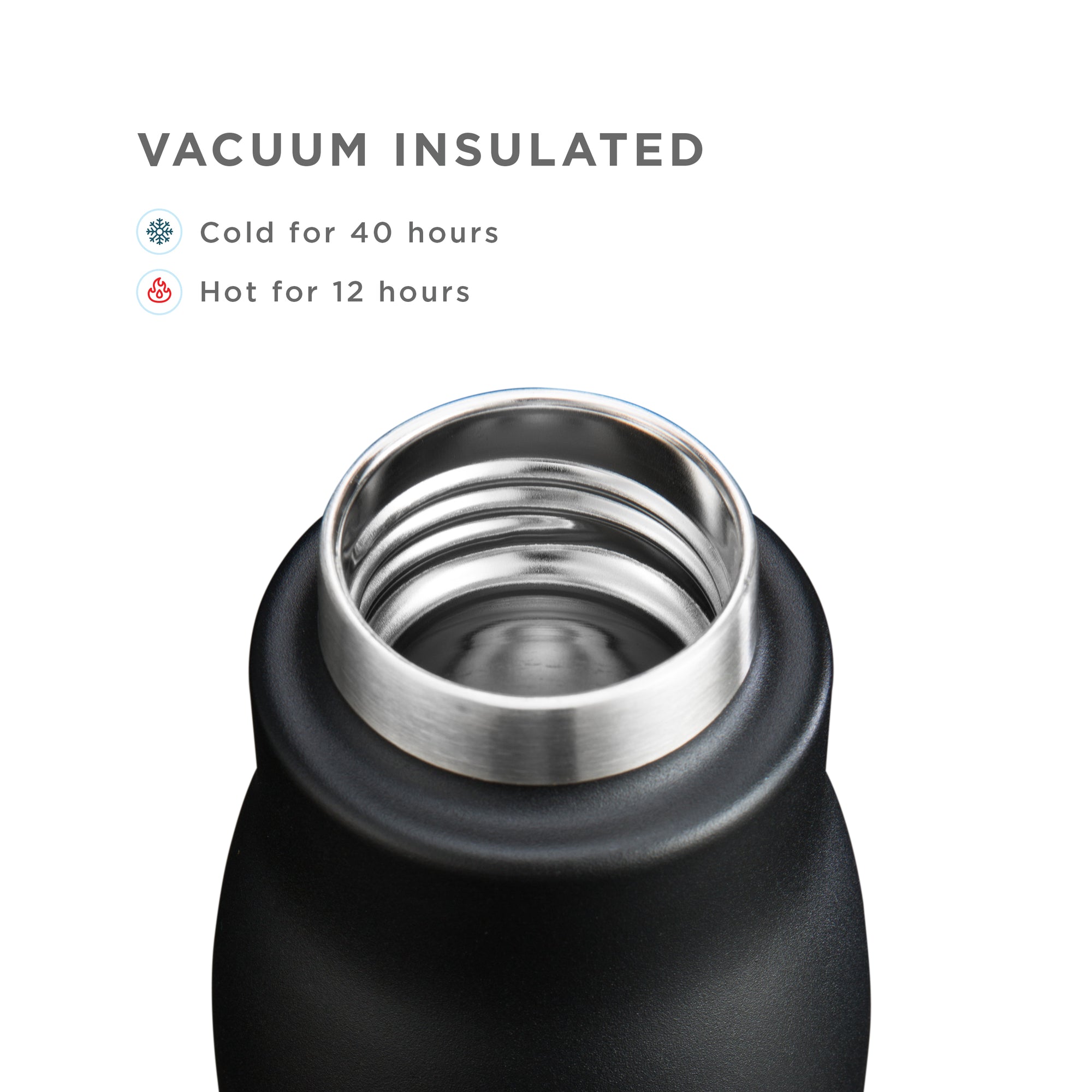 18oz Stainless Steel Bottle - Black