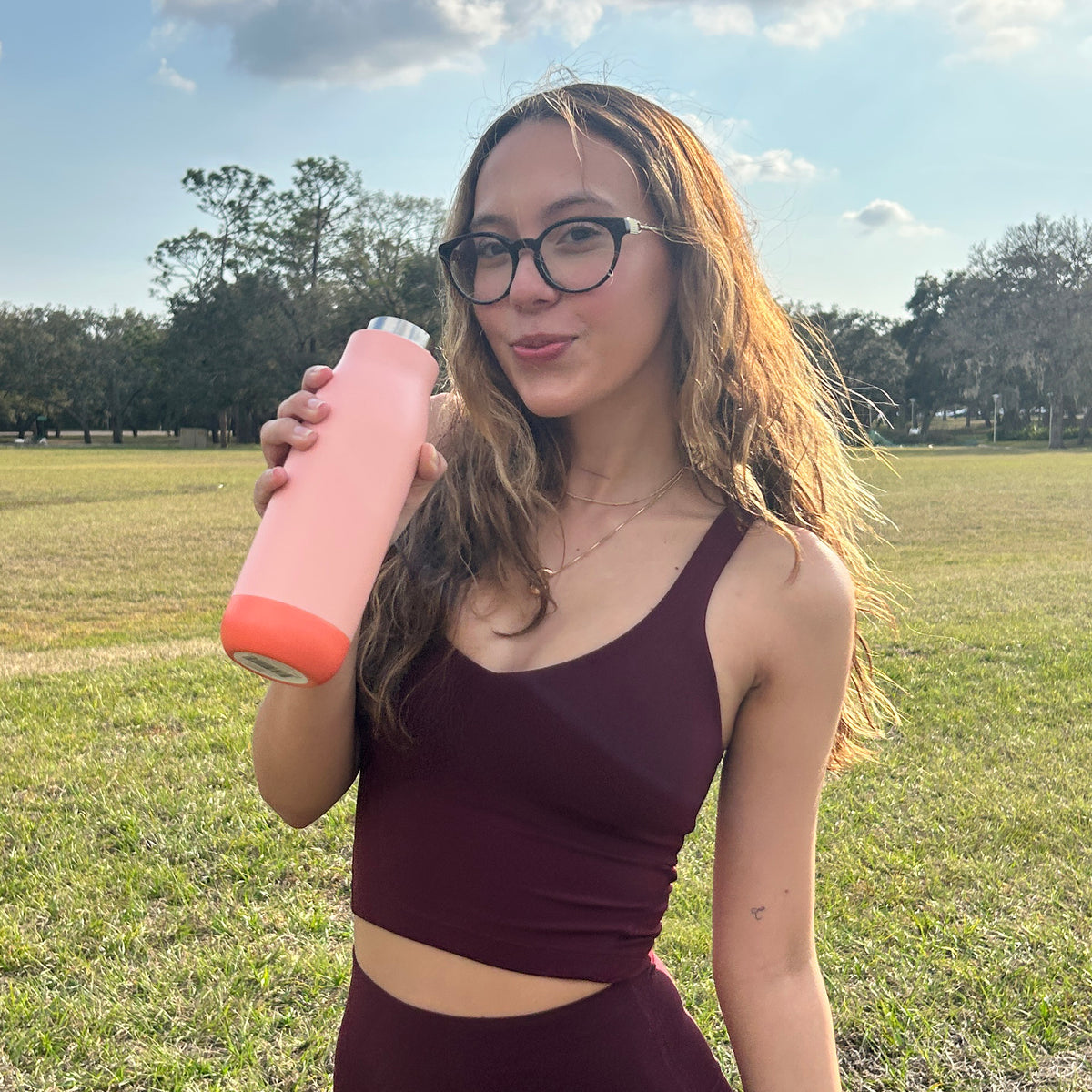 18oz Stainless Steel Bottle - Coral