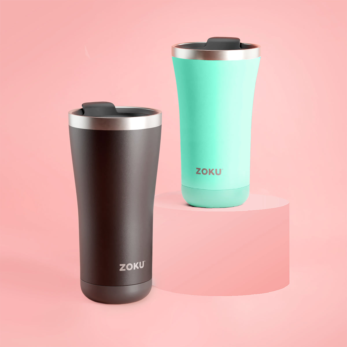 20oz Stainless Steel 3-in-1 Tumbler - Black and Teal