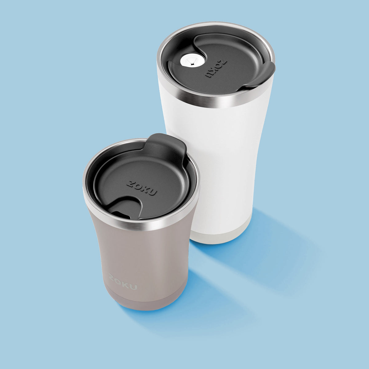 12oz Stainless Steel 3-in-1 Tumbler - Ash and White