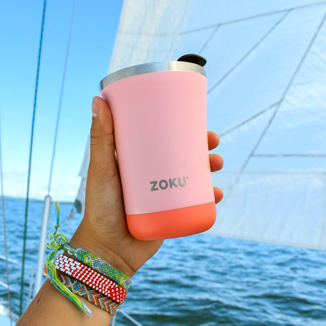 12oz Stainless Steel 3-in-1 Tumbler - Coral