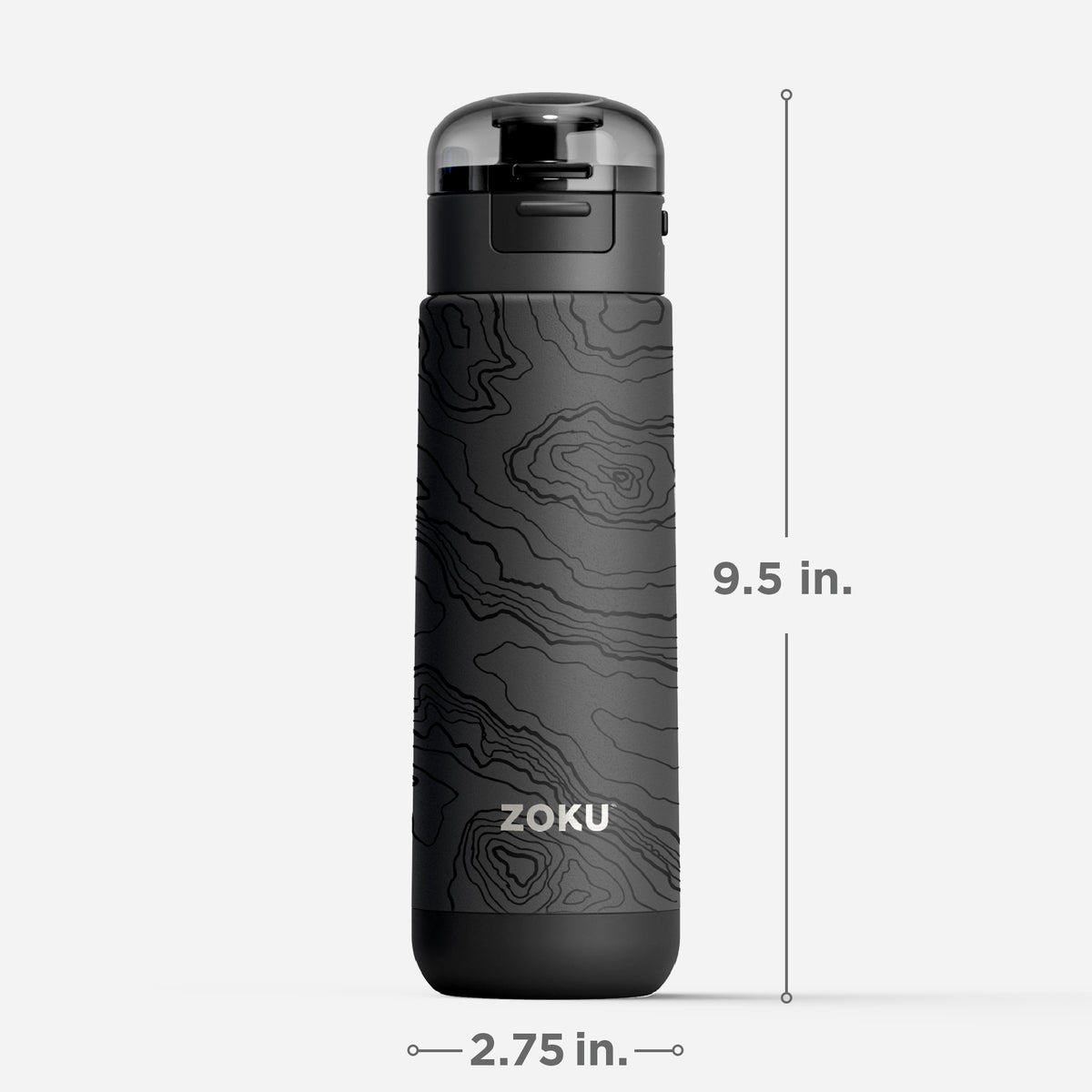 18oz Stainless Steel Sports Bottle - Gray Graphic