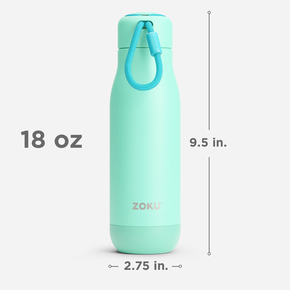 18oz Stainless Steel Bottle - Aqua