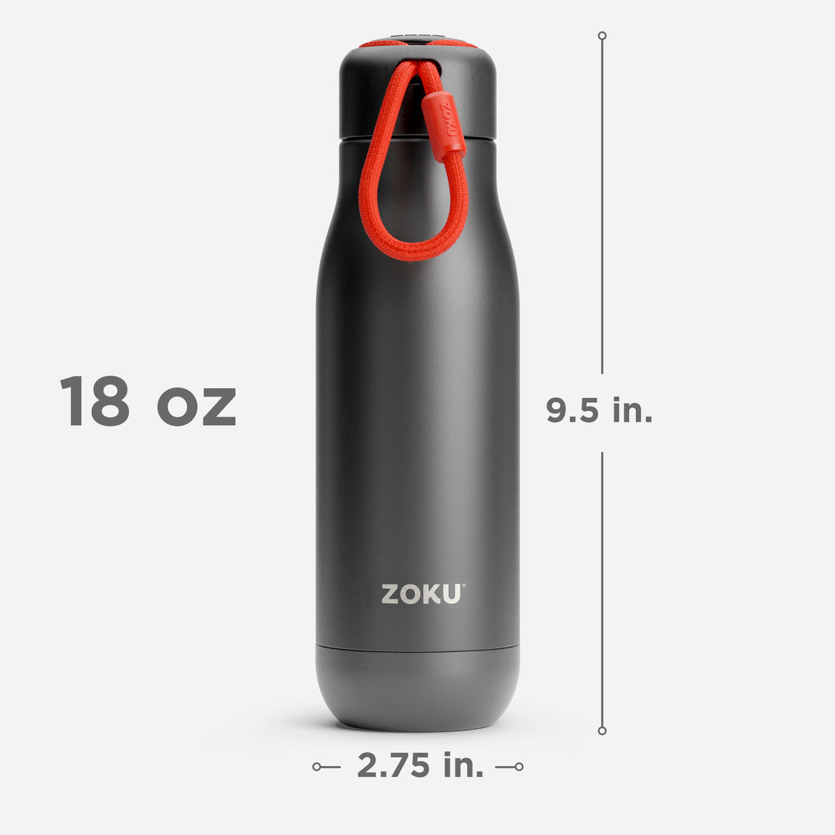 18oz Stainless Steel Bottle - Black