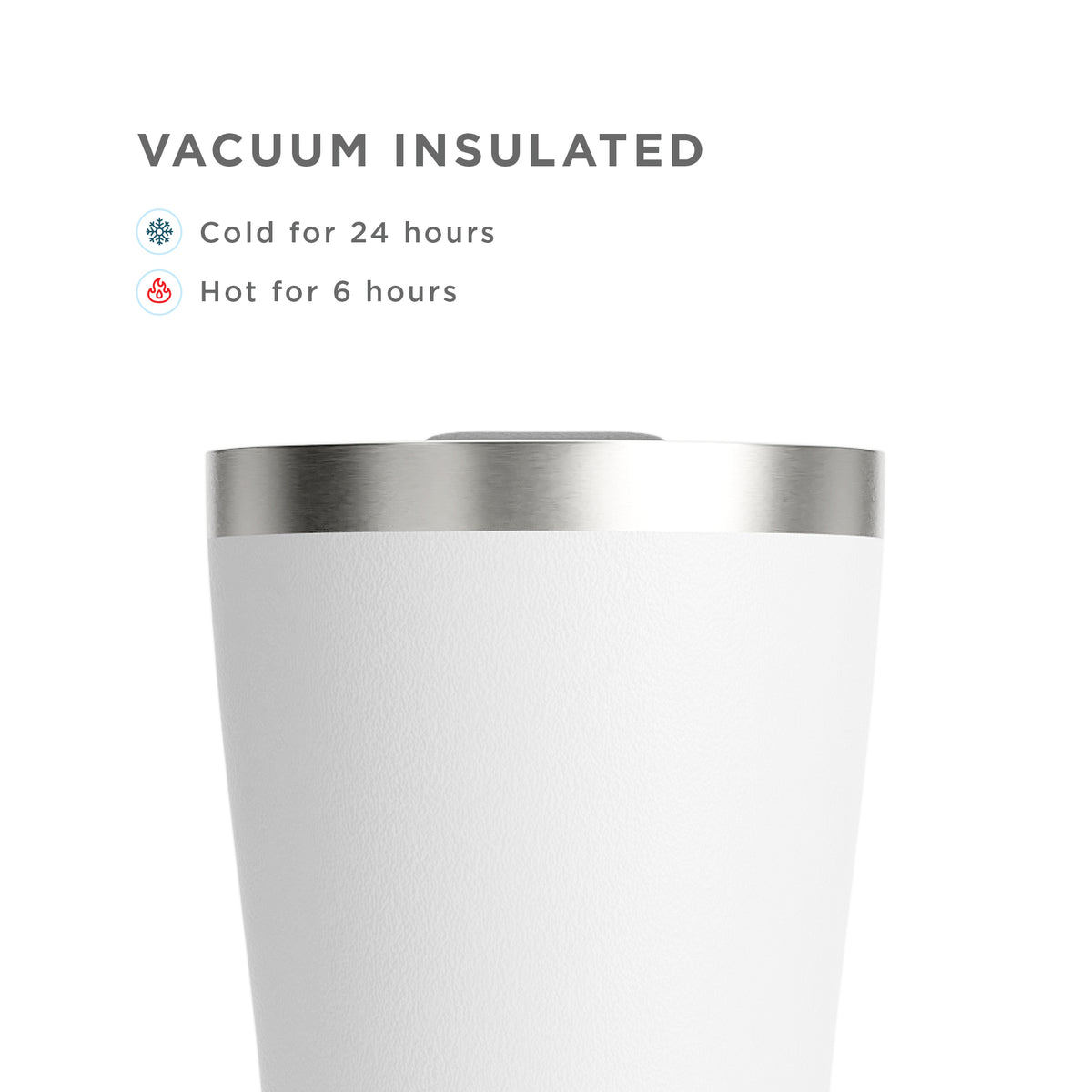 20oz Stainless Steel 3-in-1 Tumbler - White insulated