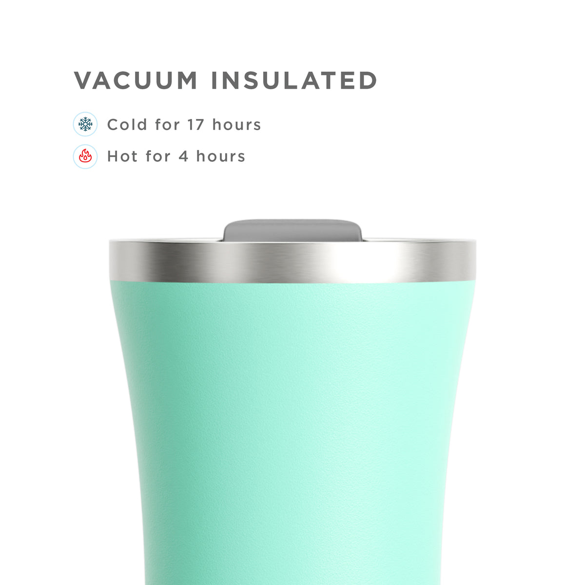 12oz Stainless Steel 3-in-1 Tumbler - Aqua Vacuum Insulated