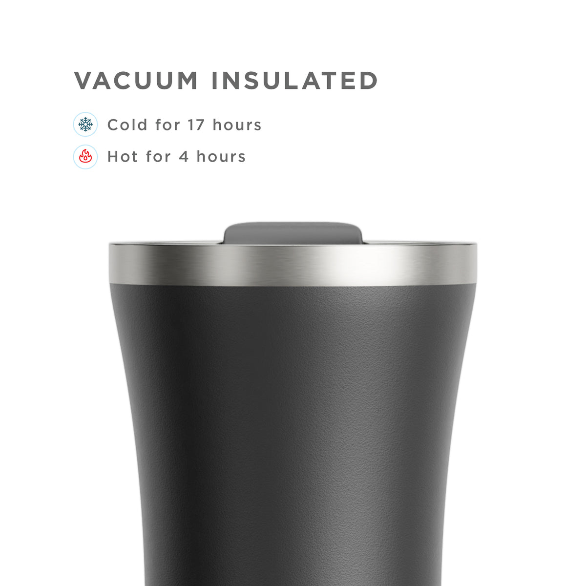 12oz Stainless Steel 3-in-1 Tumbler - Black vacuum insulated