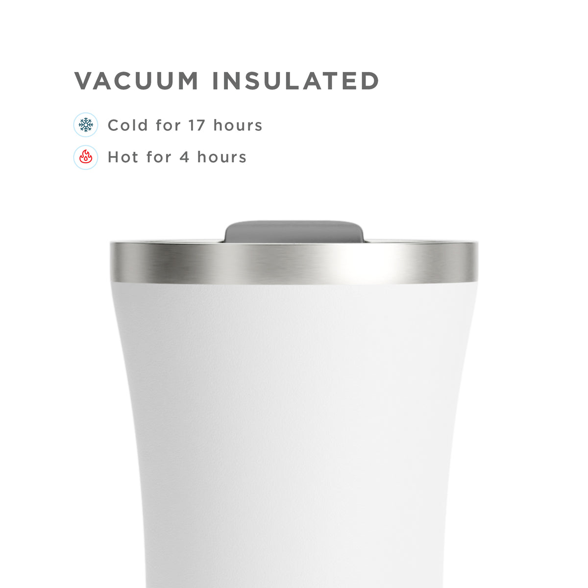 12oz Stainless Steel 3-in-1 Tumbler - White vacuum insulated