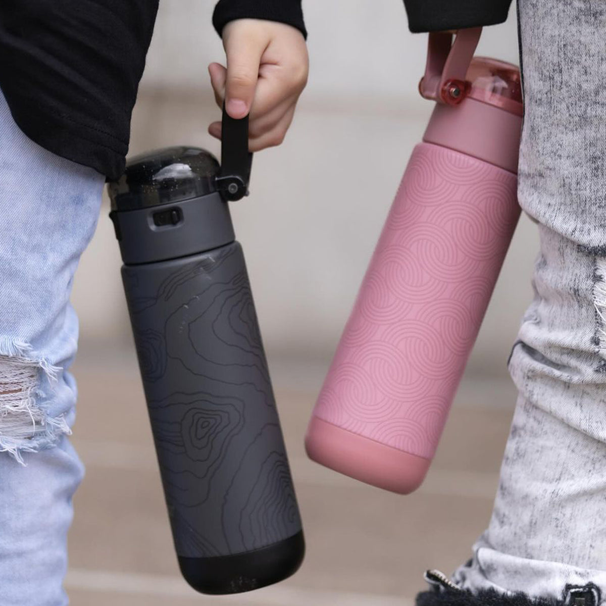 18oz Stainless Steel Sports Bottle - Pink Geo