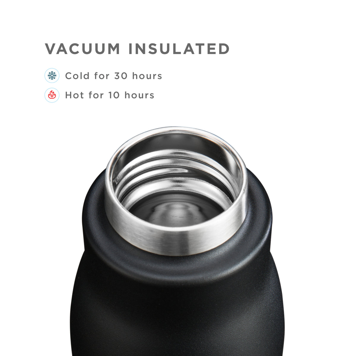 black stainless steel bottle vacuum insulated