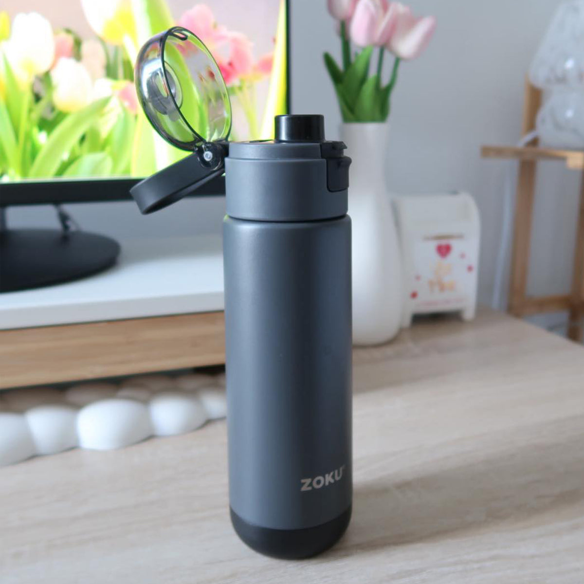 18oz Stainless Steel Sports Bottle - Gray
