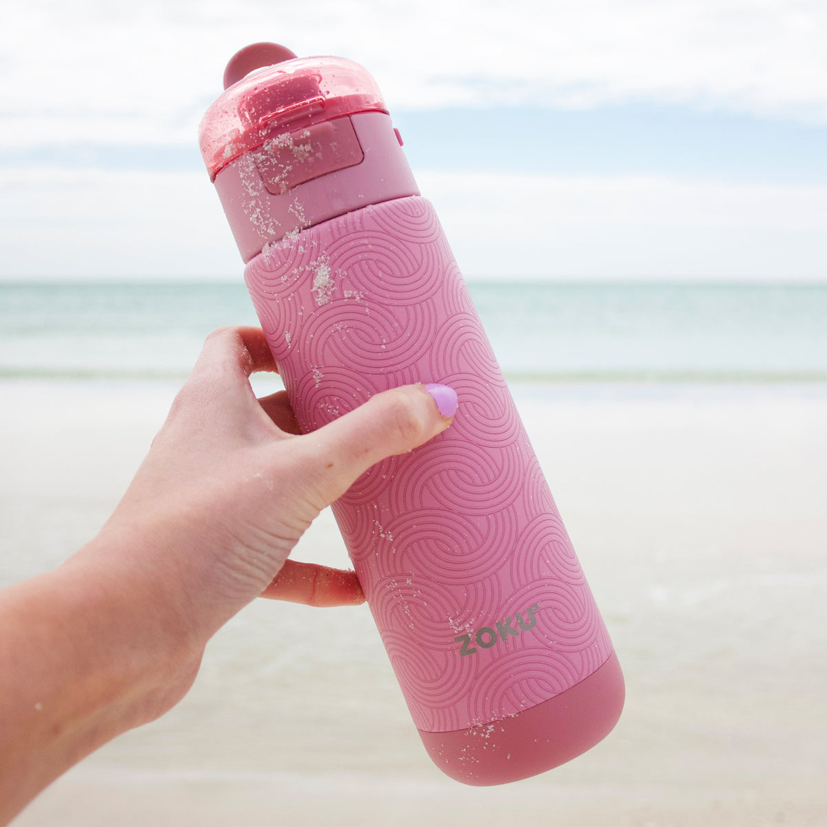 18oz Stainless Steel Sports Bottle - Pink Geo