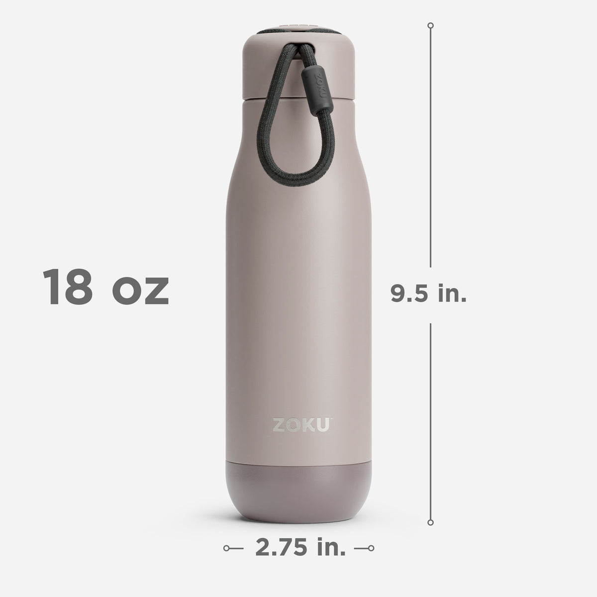 18oz Stainless Steel Bottle - Ash
