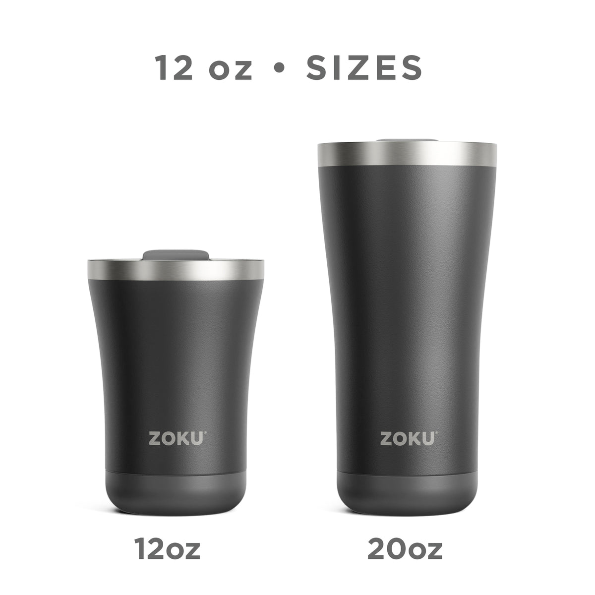 12oz Stainless Steel 3-in-1 Tumbler - sizes