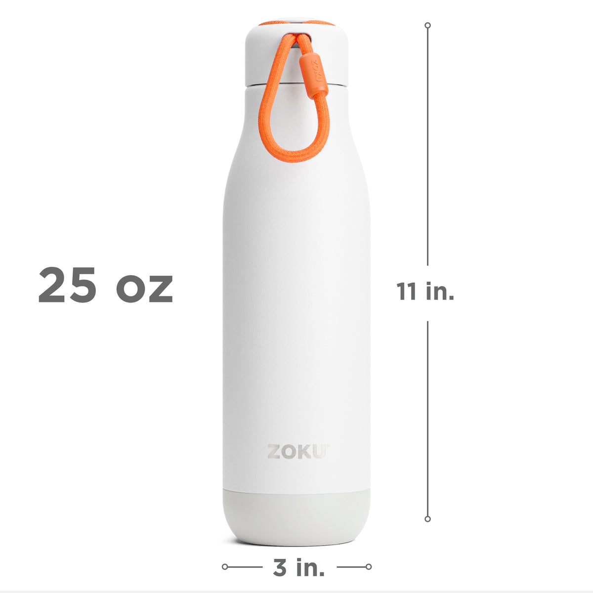 25oz Stainless Steel Bottle - White