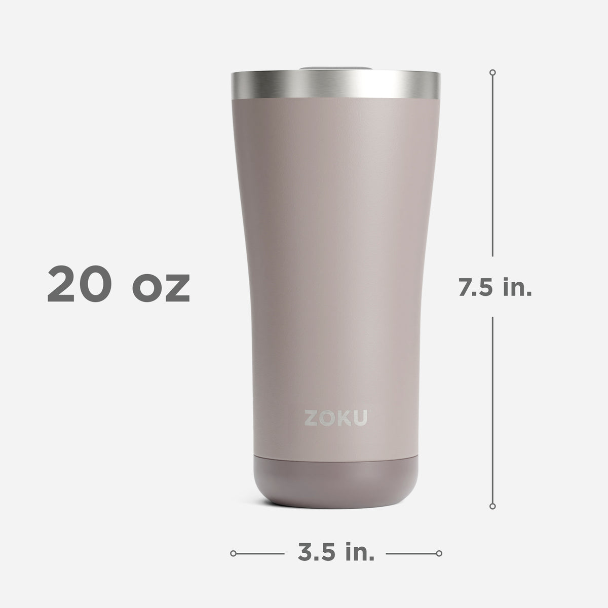 20oz Stainless Steel 3-in-1 Tumbler - Ash size