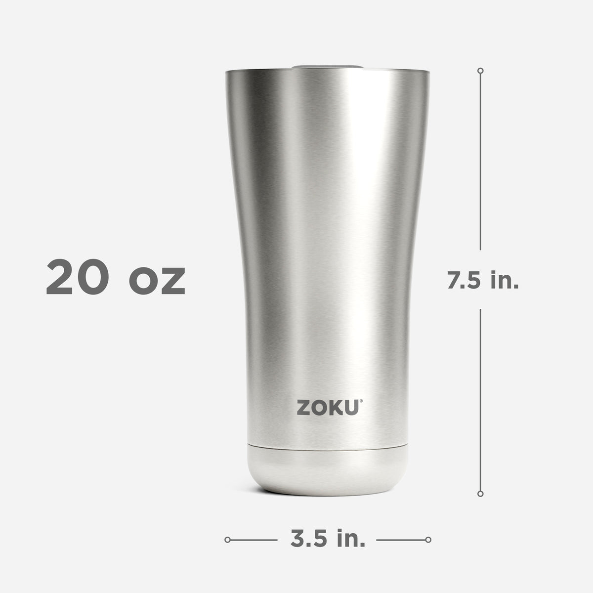 20oz Stainless Steel 3-in-1 Tumbler size