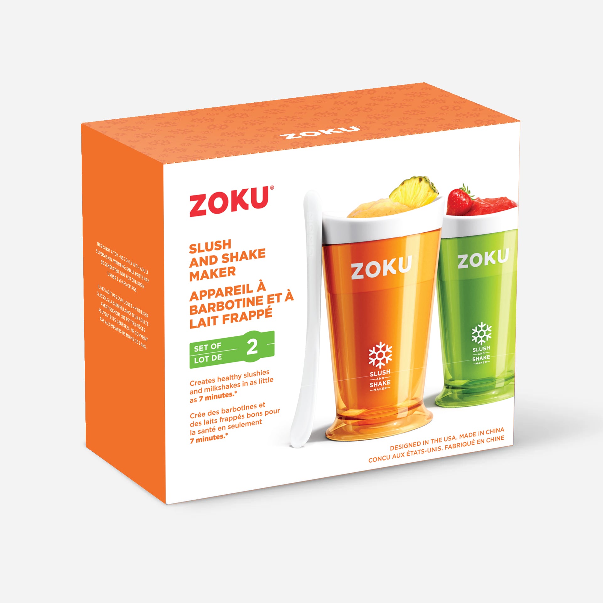 Set of 2 Slush & Shake Makers - Orange and Green