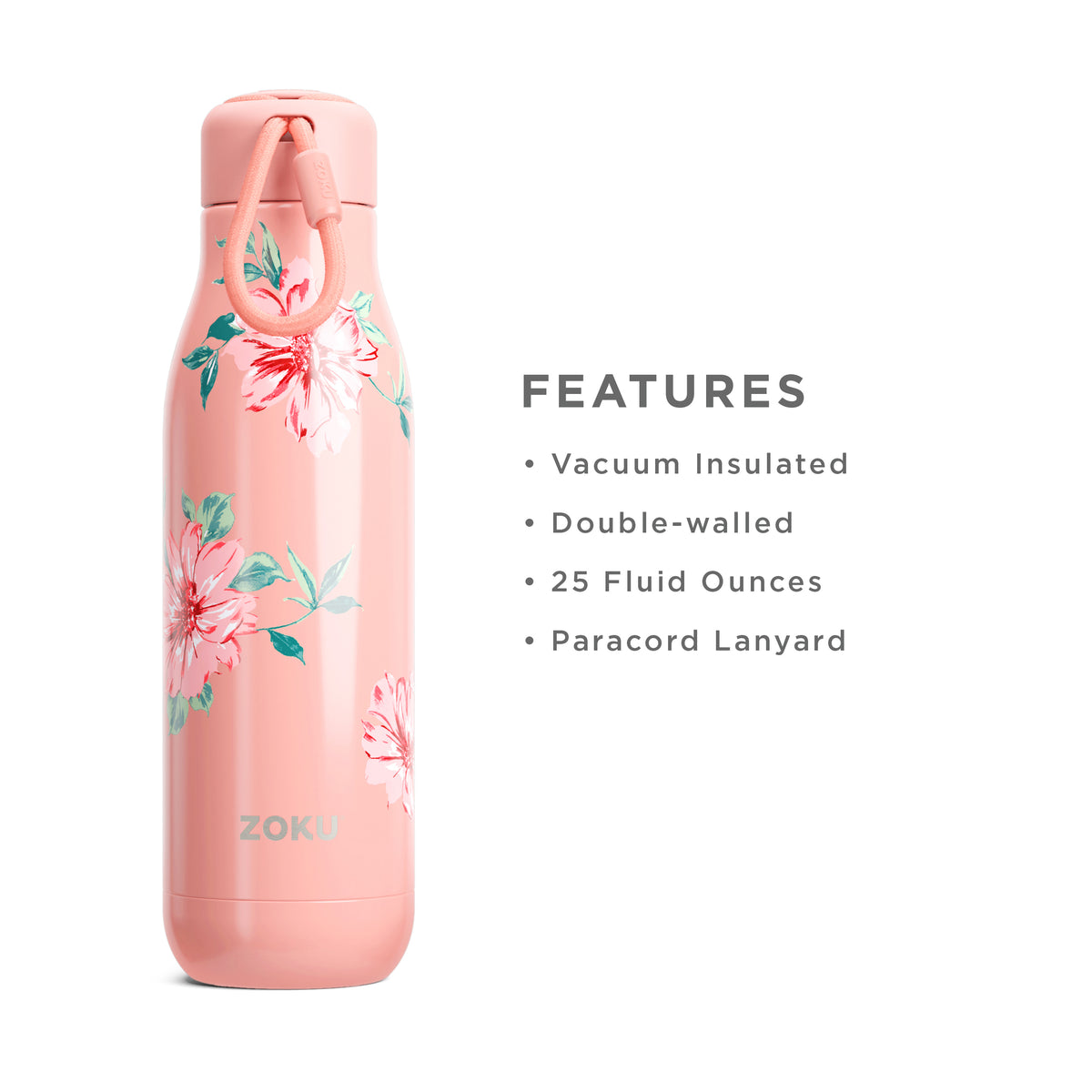 18oz Rose Petal Pink Stainless Bottle