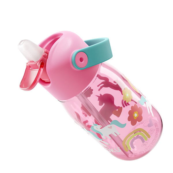 Kids Flip Straw Bottle - Zoku Pink Unicorn