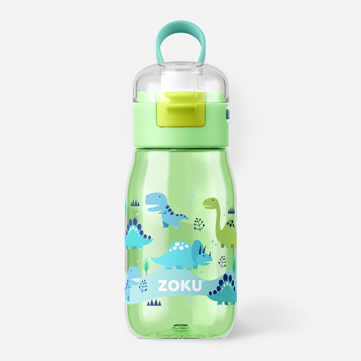 Kids Flip Straw Bottle - Zoku Clear Safari