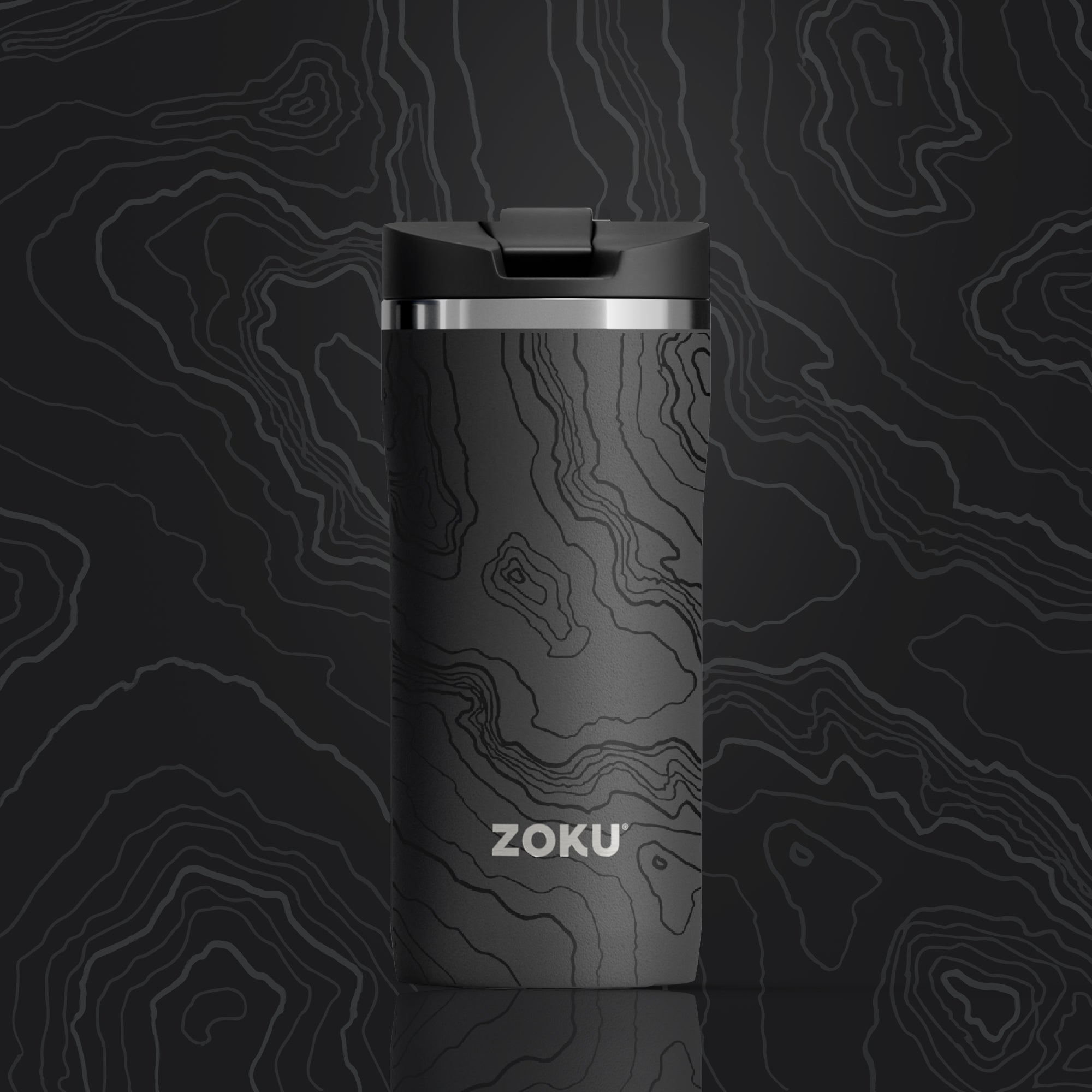 12oz Stainless Steel Travel Mug - Gray Graphic