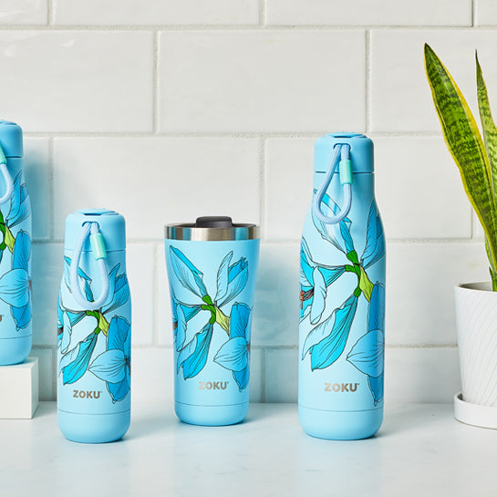 18oz Sky Lily Floral Stainless Bottle - ZOKU