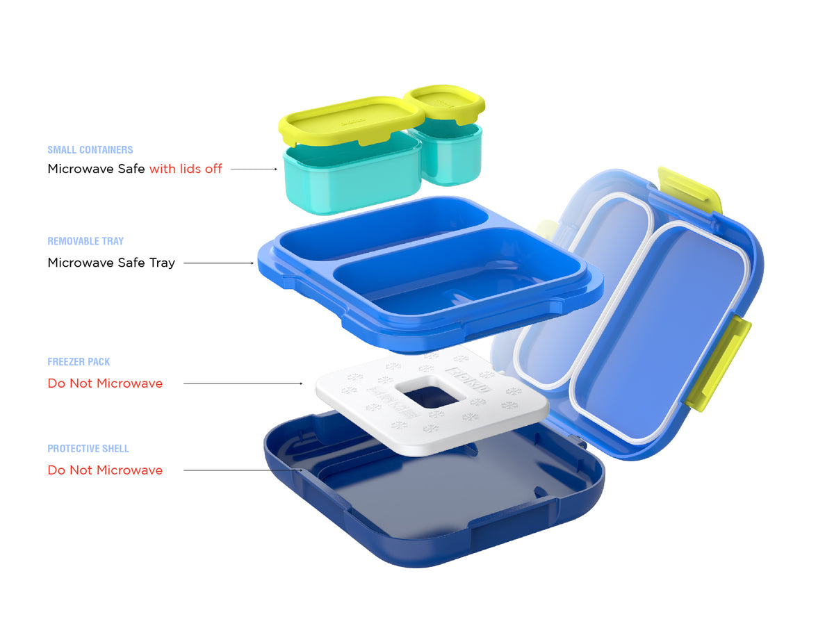 Bento Lunch Box for Adults Kids 5 Compartments, Reusable Leak Proof Meal  Container Microwave & Dishwasher Safe Utensils UK Brand 