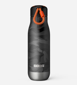 18oz Stainless Steel Black Camo Bottle