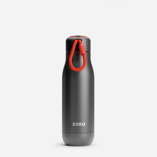 18oz Insulated Water Bottle with Straw - Powder Coated Black – SunwillBiz
