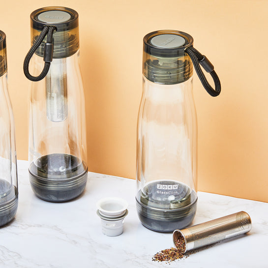 Zoku Glass Core Bottle & Tea Infuser
